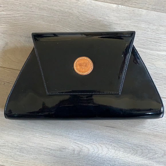 Liz Claiborne Vintage Black Patent Leather Clutch - Picture 1 of 7
